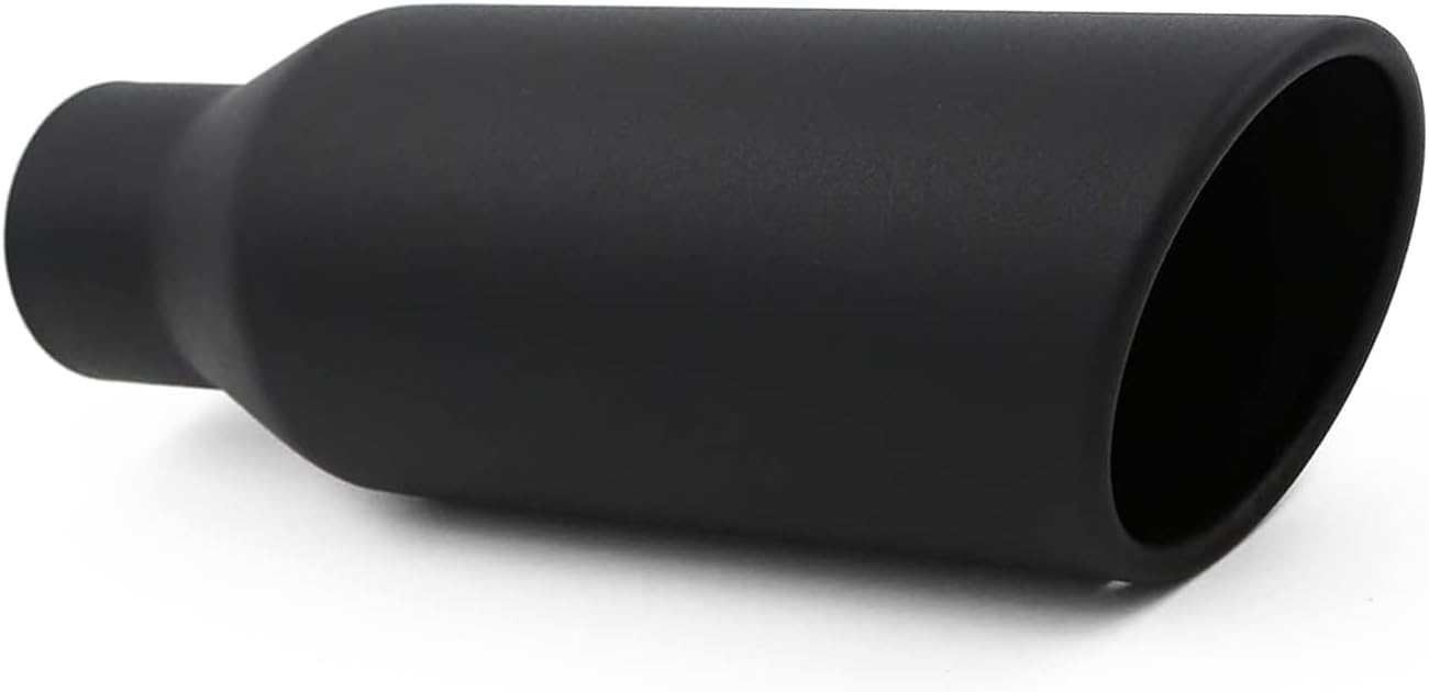 Puntas escape 2.5x4x12" acero inox negro set 2