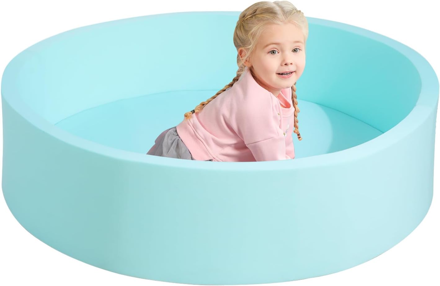 Piscina pelotas espuma suave grande 51.2x11.8pulg azul claro