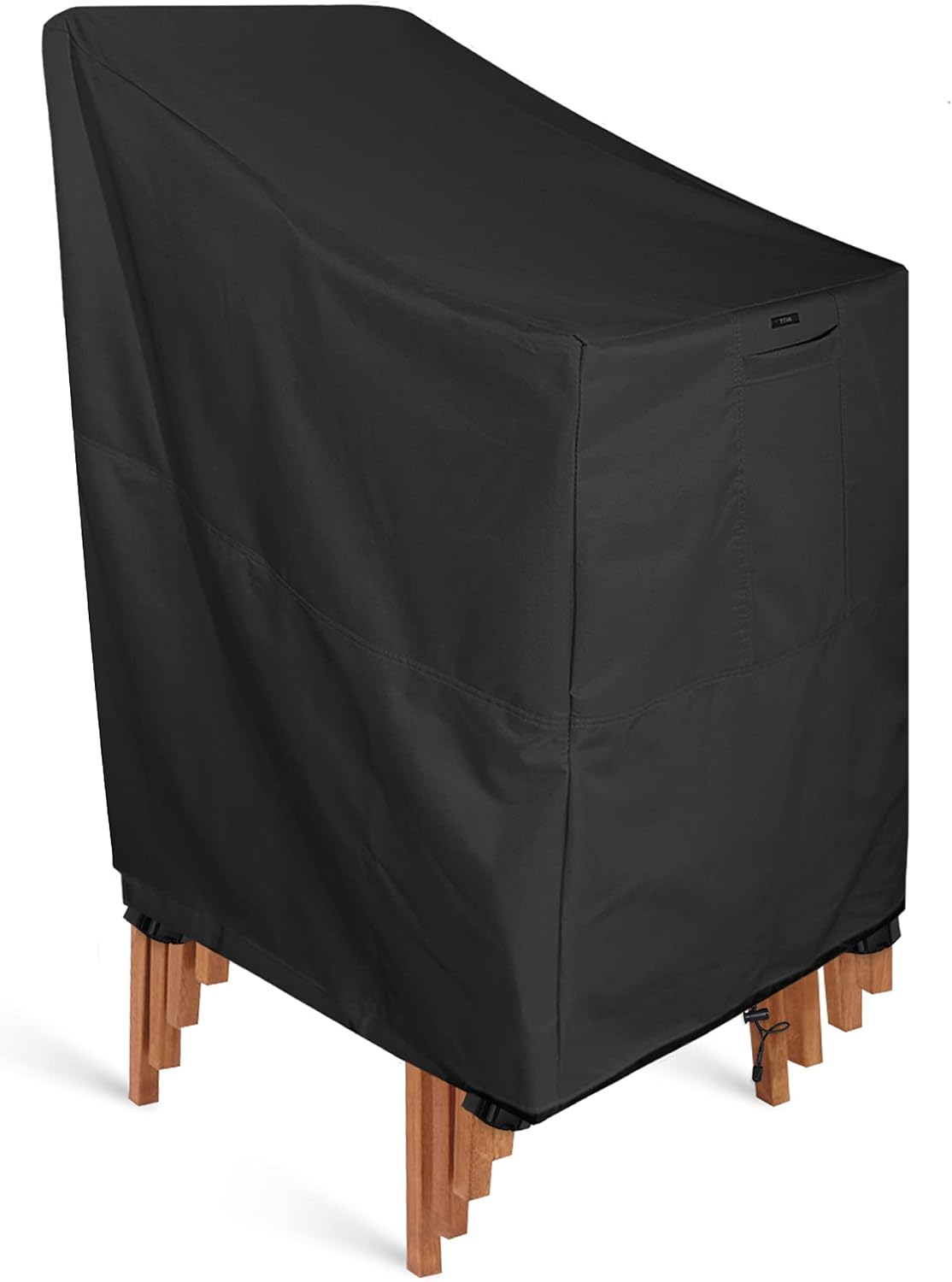 Funda silla apilable protector muebles exterior negro