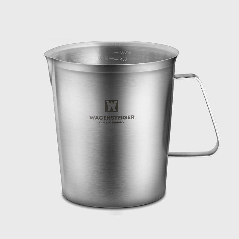 Taza medidora acero inox 18/8 con marcas oz/ml boquilla barista