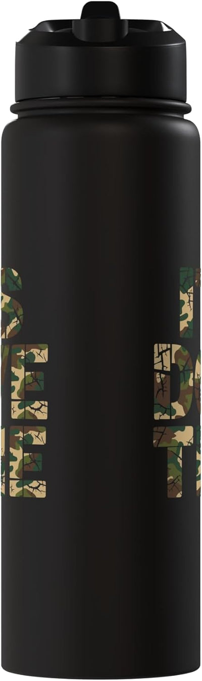 Botella agua térmica acero inox camuflaje cazador palomas