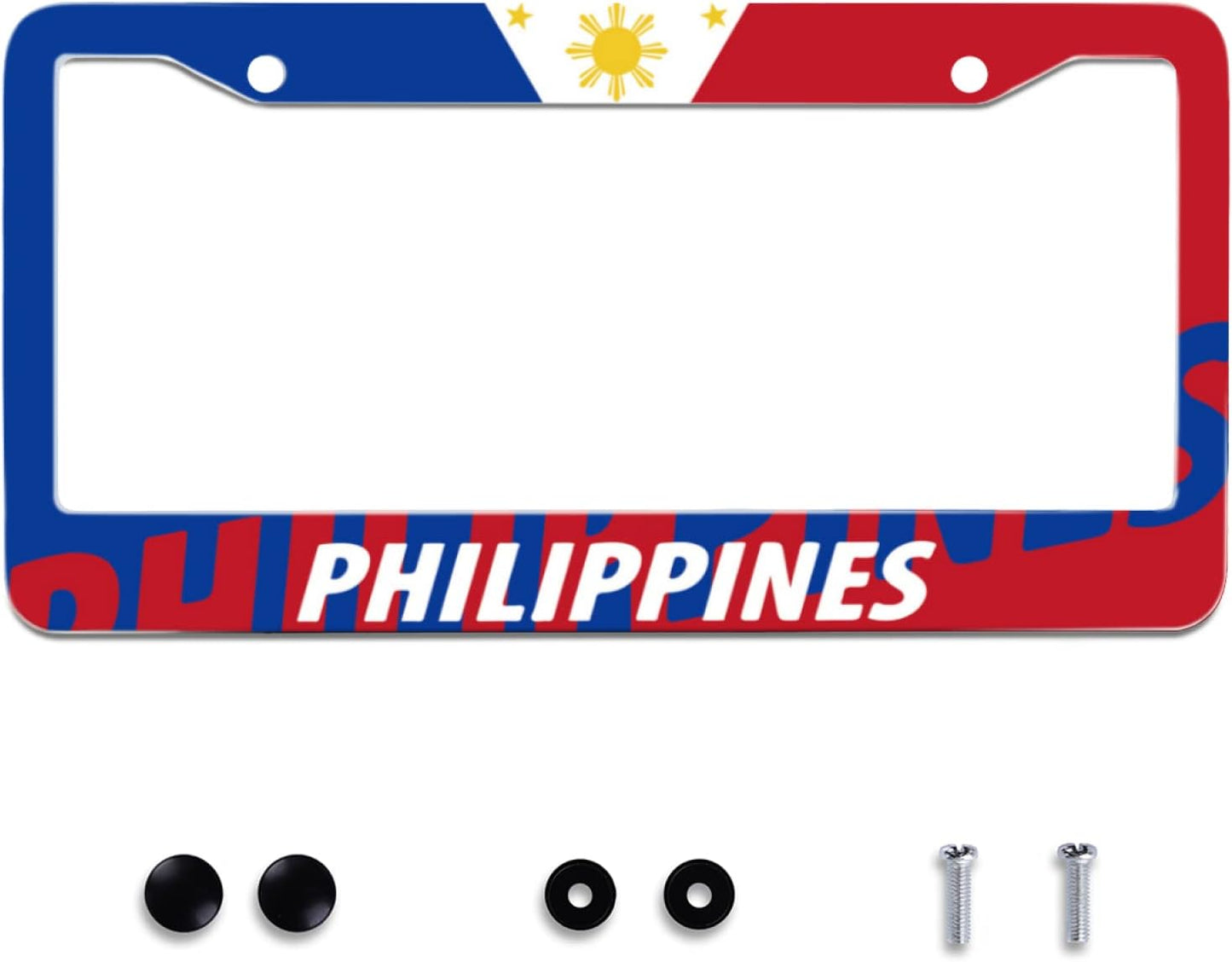 Marco matrícula con bandera Filipinas aluminio 2 agujeros