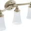 Accesorio baño 3 luces níquel cepillado vidrio esmerilado