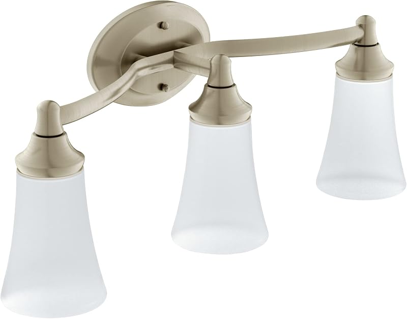 Accesorio baño 3 luces níquel cepillado vidrio esmerilado