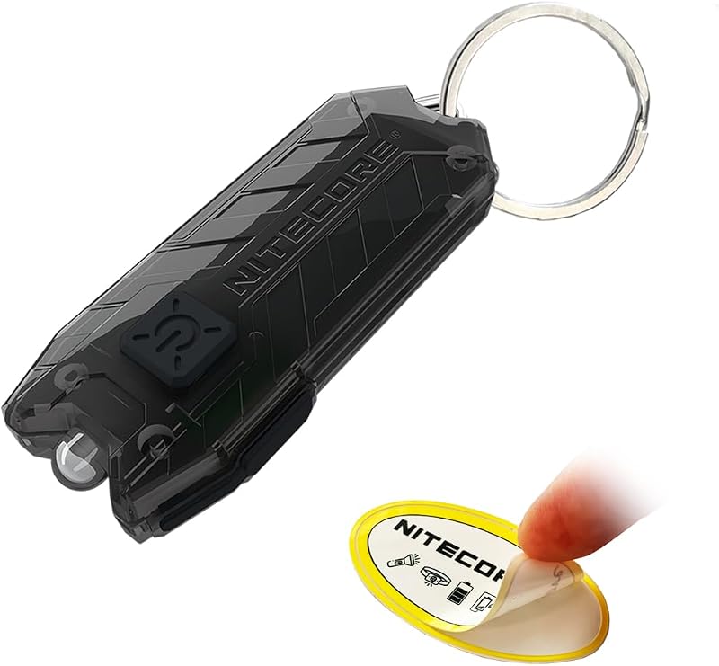 Linterna llavero USB recargable 55 lúmenes negro