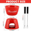 Taza fondue cerámica con 2 tenedores 4.7x4.1pulg color rojo