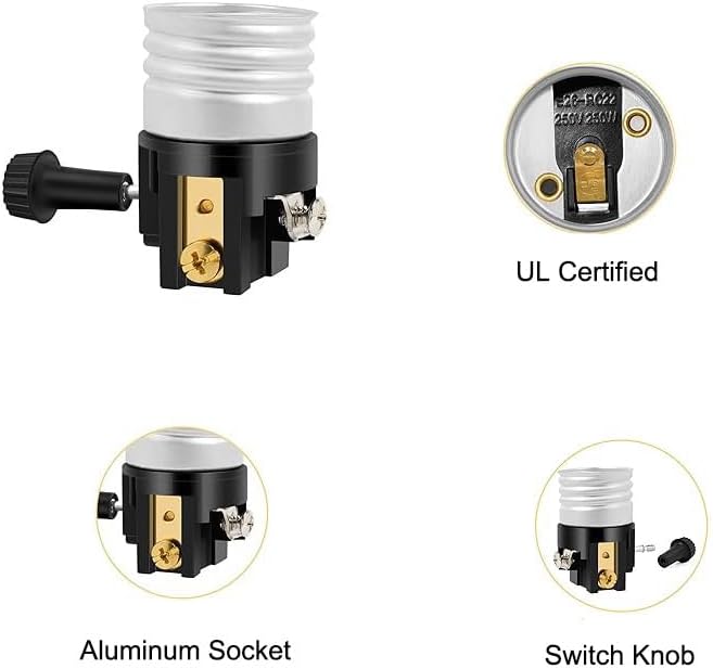 Enchufe luz E26 con interruptor anillo pantalla