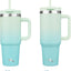 Vaso acero inox 40oz con asa 2 popotes tapa 2en1 color menta