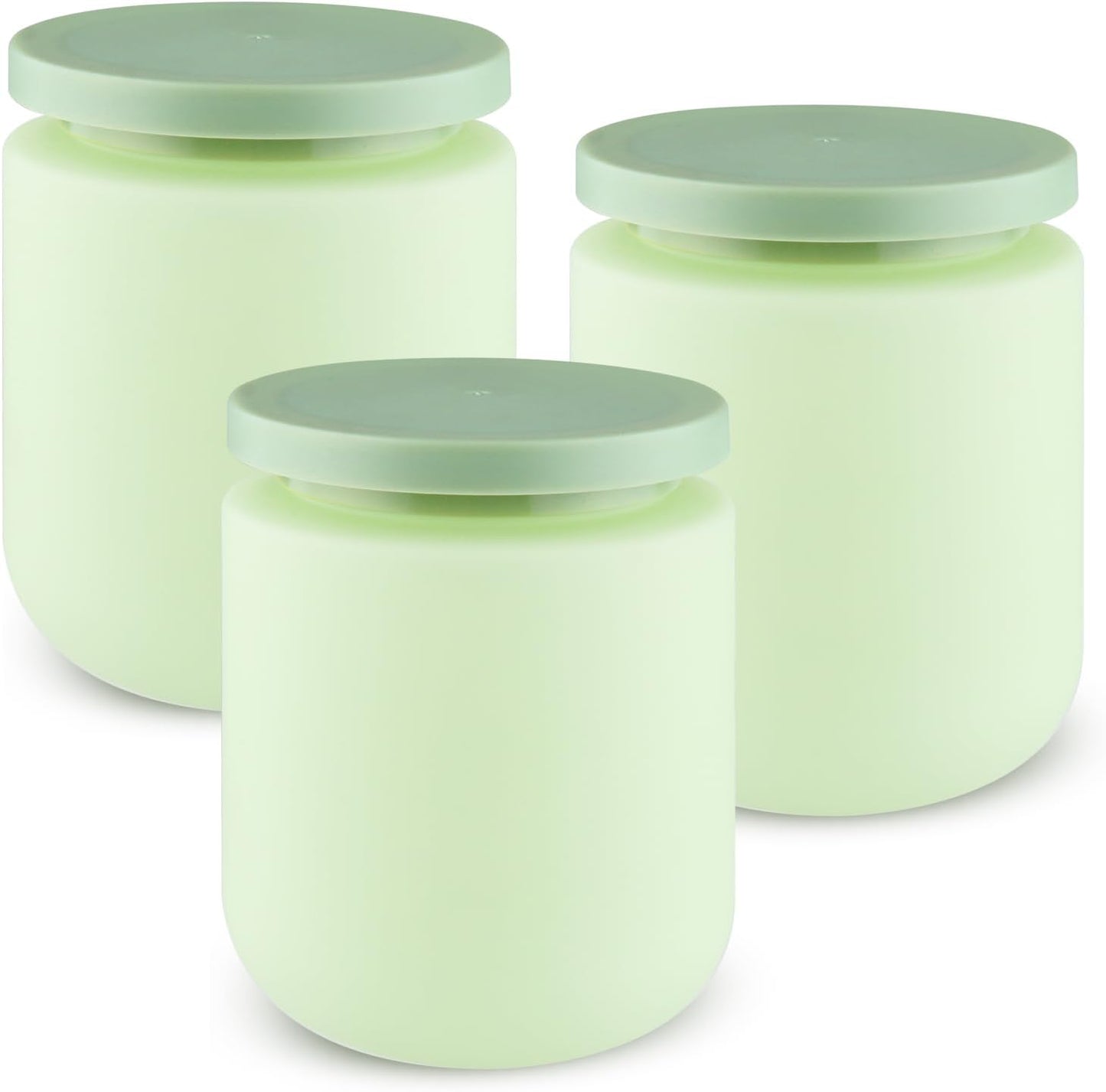 3 Pzas Recipientes Plástico 500g para Cosméticos Viaje Color Verde