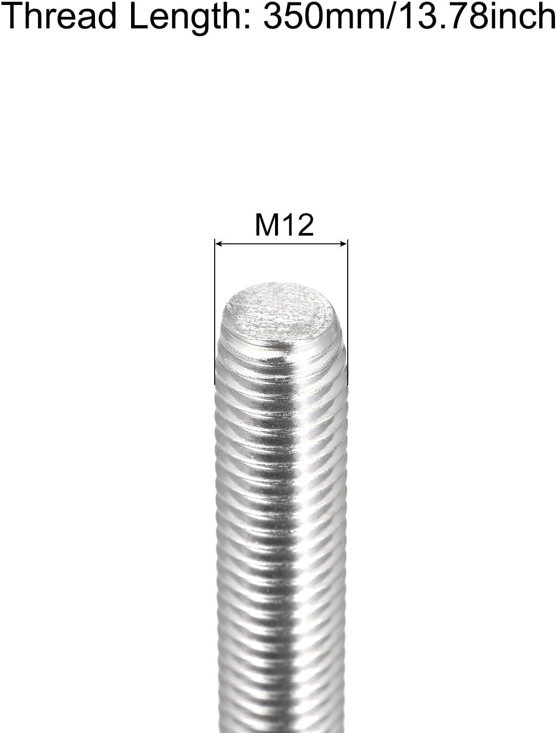 Varilla roscada M12x350mm acero inox 304 2 paquetes