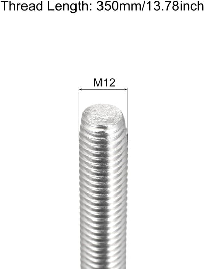 Varilla roscada M12x350mm acero inox 304 2 paquetes