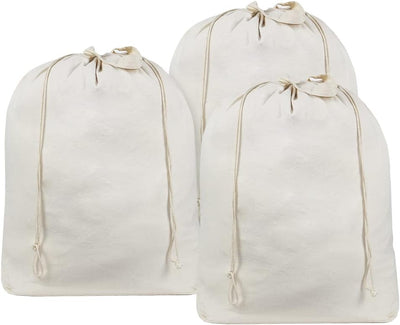 3 Pzas Bolsas Lavandería Algodón Cordón Resistente Hogar Viaje