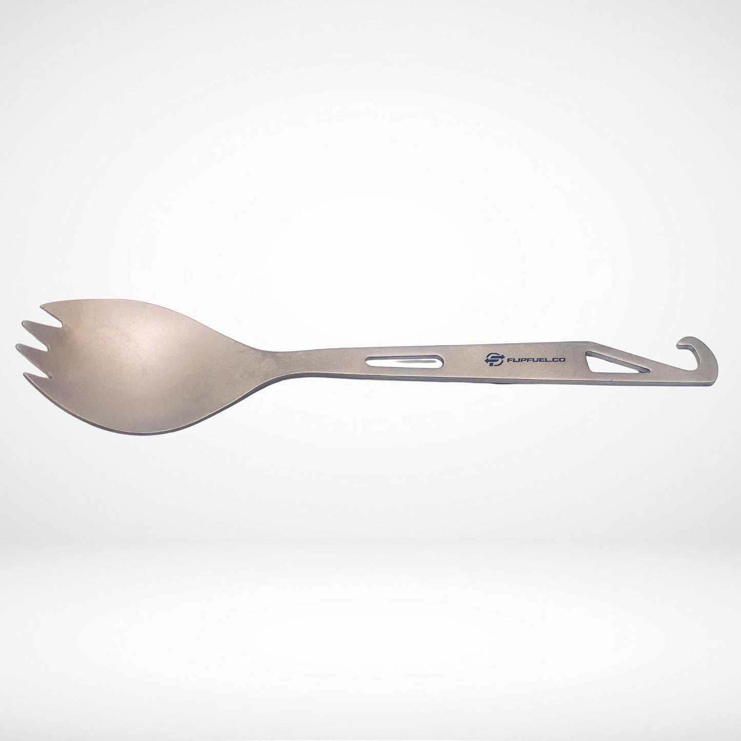 Spork titanio ultraligero para mochileros con gancho multifunción