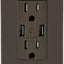 Receptáculo doble resistente con cargadores USB