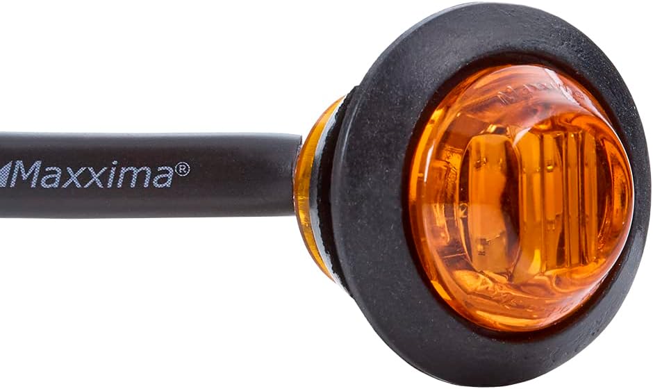 Luz LED indicadora redonda 3/4 pulg color ambar