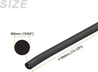 Tira sellado goma EPDM redonda 0.236" x13.1pies negro