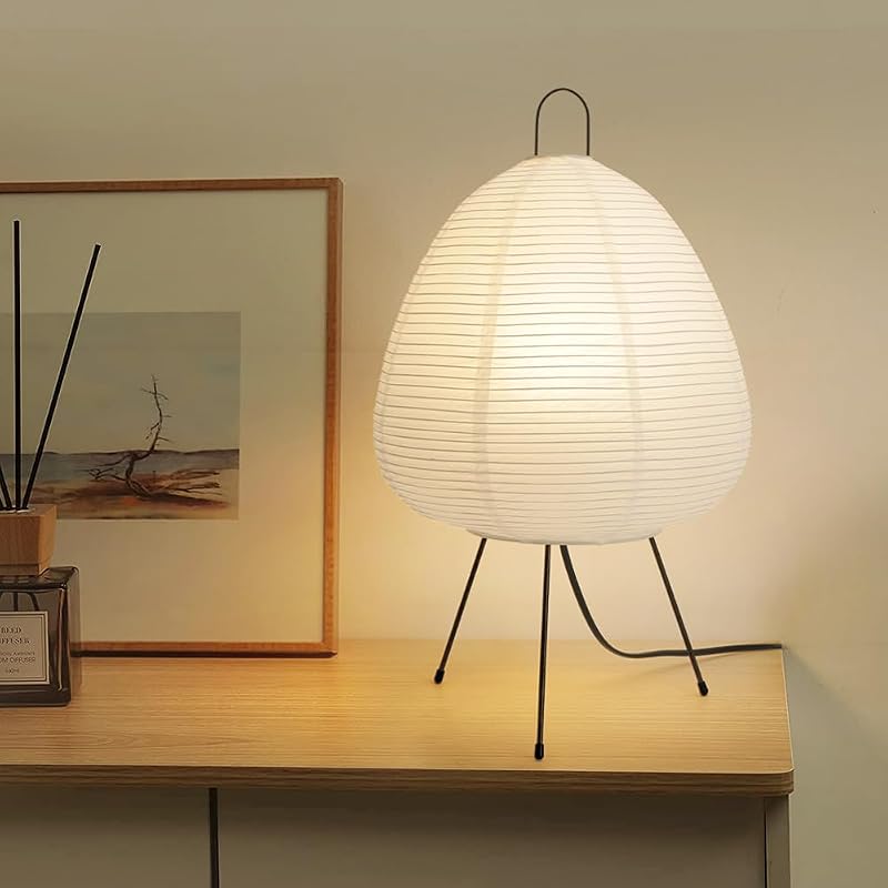 Lámpara de papel Noguchi Akari Japandi para mesa y escritorio