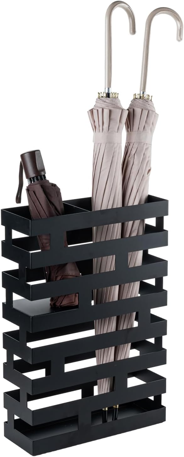Paraguas 17" soporte bastón metal geométrico negro