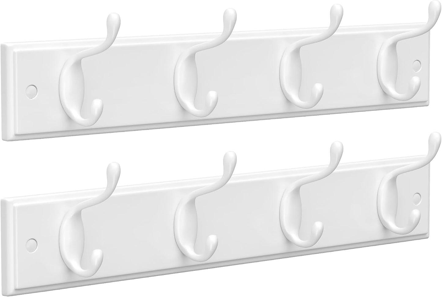 Perchero pared 8 ganchos metal blanco para abrigos entrada