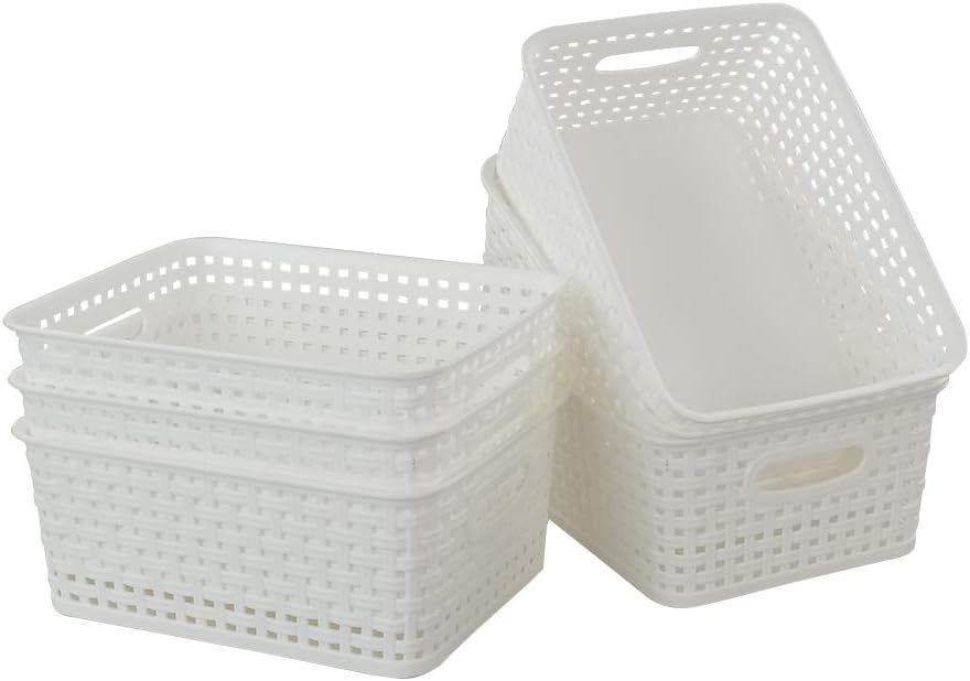 Cesta plástico almacenamiento 10x7.5x4pulg set 6