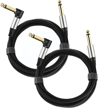 2 Cables Guitarra 1/4pulg Macho a Macho 6.6pies