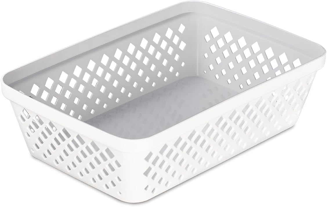 6 Pzas Cestas Almacenamiento Plástico Multiusos Blanco