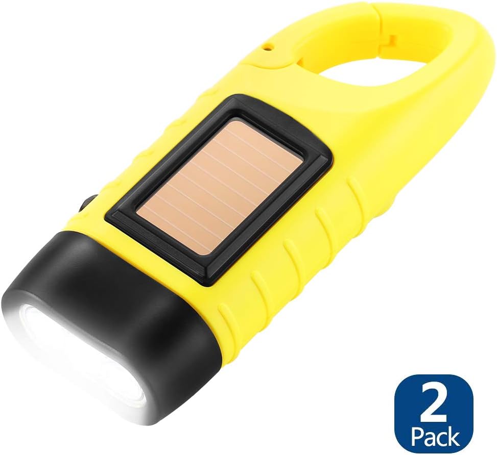 2 Linternas LED con manivela supervivencia color amarillo