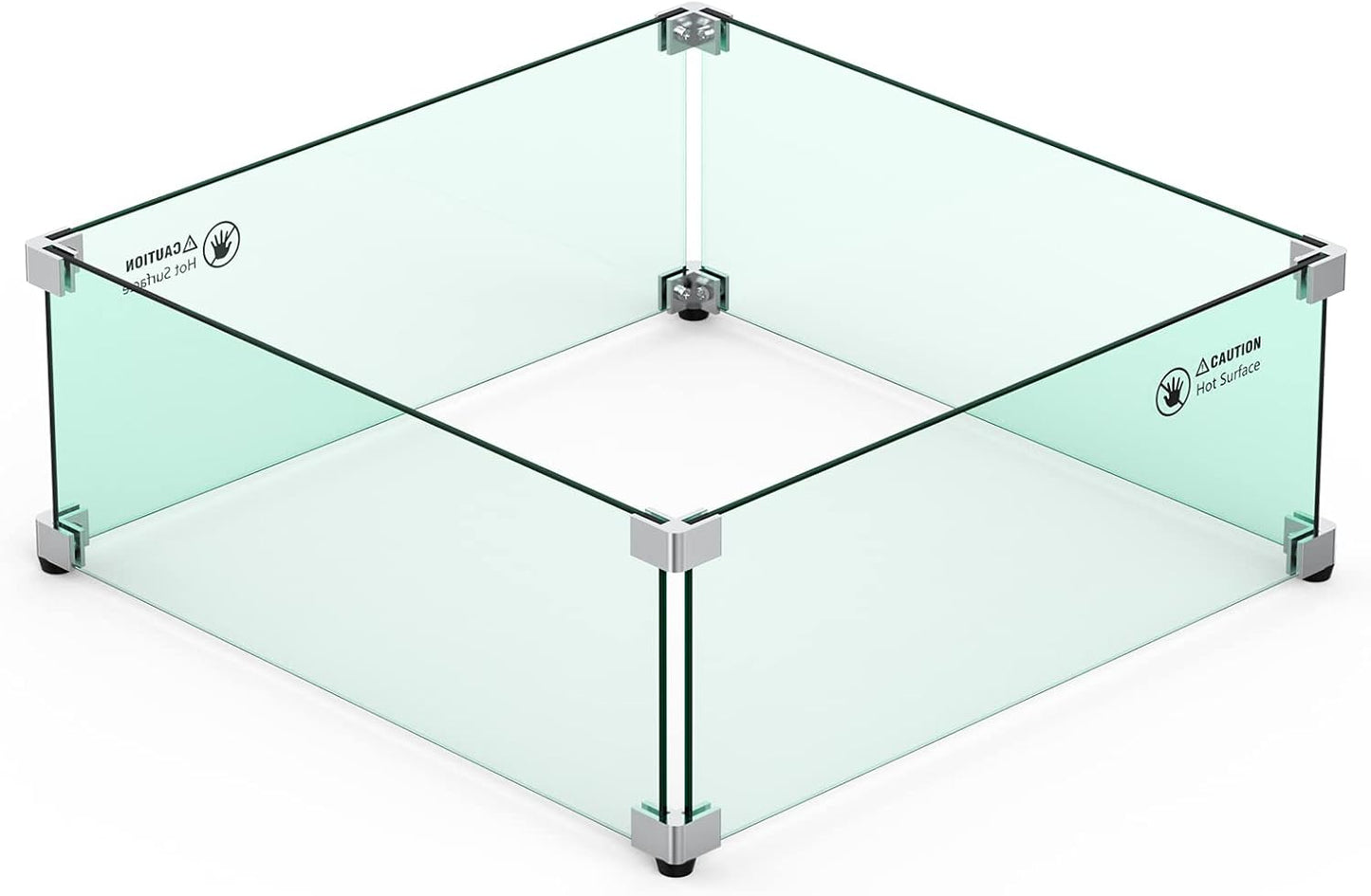 Protector viento vidrio hoguera 18x18x6pulg resistente fuego