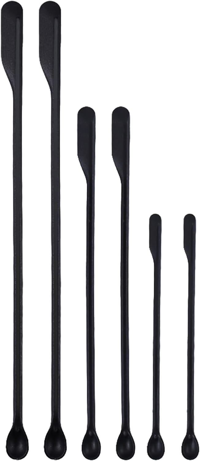 Set 6 Espátulas Silicona Cosméticos Loción Botellas Negro
