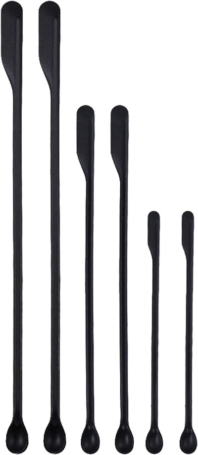 Set 6 Espátulas Silicona Cosméticos Loción Botellas Negro