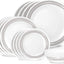 Set 16 Pzas Platos y Cuencos Plata Cepillada Resistente