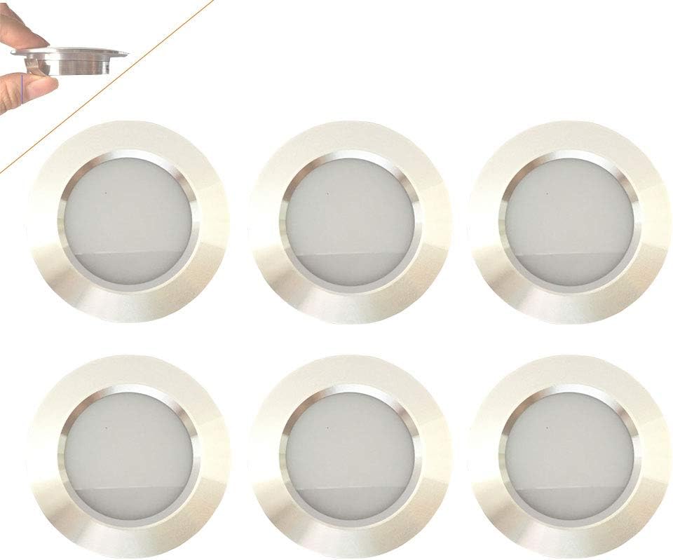 Lámparas techo LED blanco cálido aluminio set 6