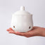 Contenedor ajo porcelana blanco mini con tapa