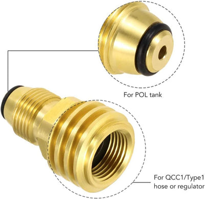Adaptador tanque propano válvula POL a QCC1 latón