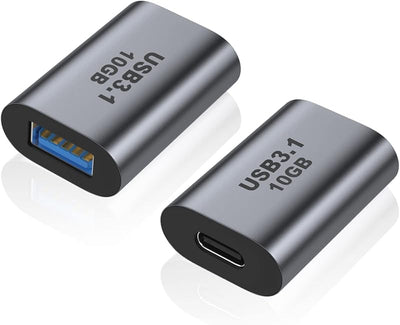 Adaptador USB C hembra 10 Gbps paquete 2 extensión carga rápida