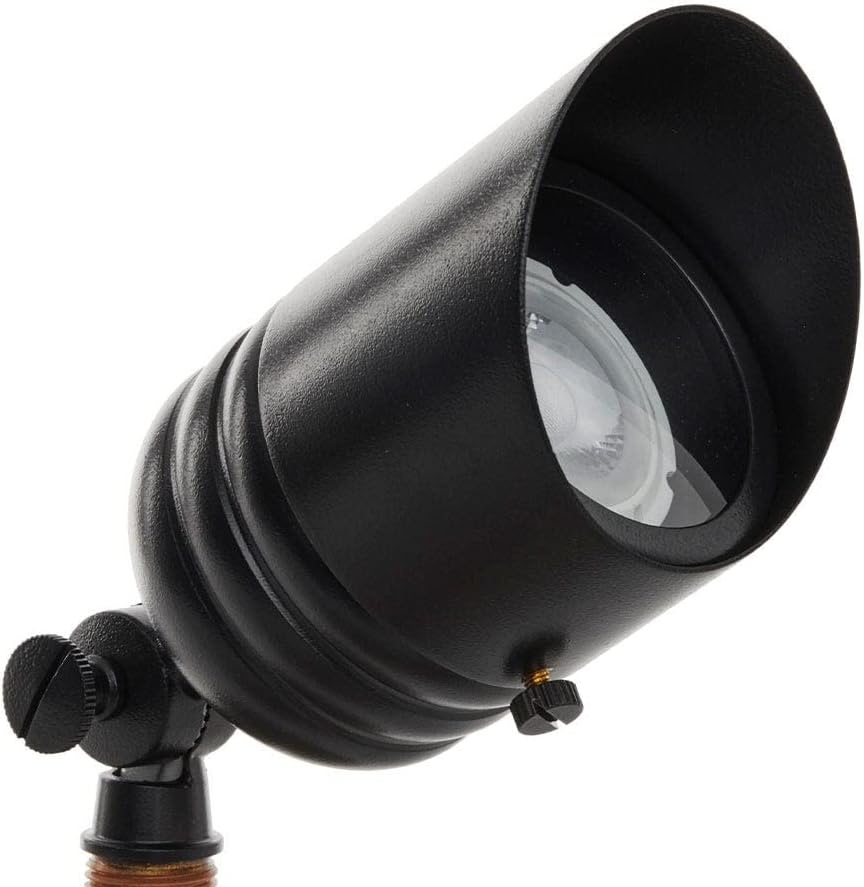 Foco exterior latón 12V negro para jardín y casa