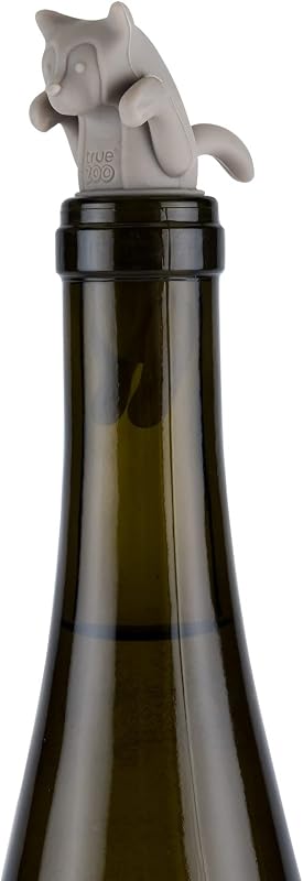 Tapón de vino silicona corcho animal gato gris