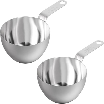 2 Tazas Medidoras 8oz Silicona Negro con Cucharilla Inox