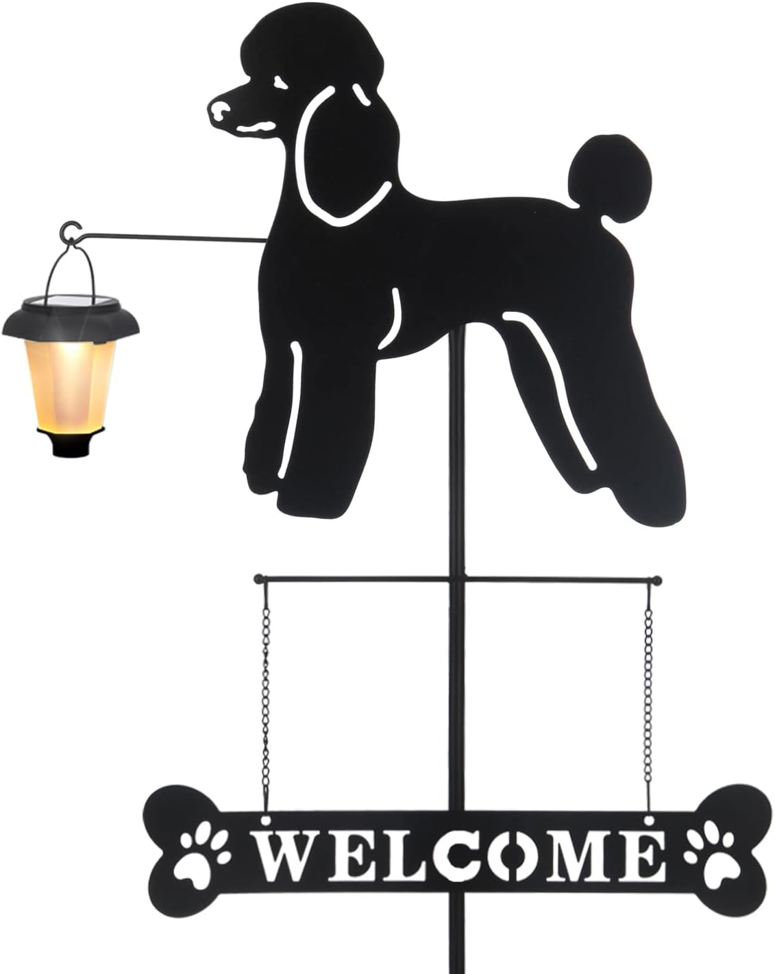 Estacas solares poodle farol señal bienvenida jardín