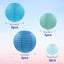 12 Faroles Papel Azules 6-12pulg Redondos Decoración