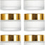 6 Tarros Vidrio Esmerilado 0.5oz Tapas Doradas Recargables