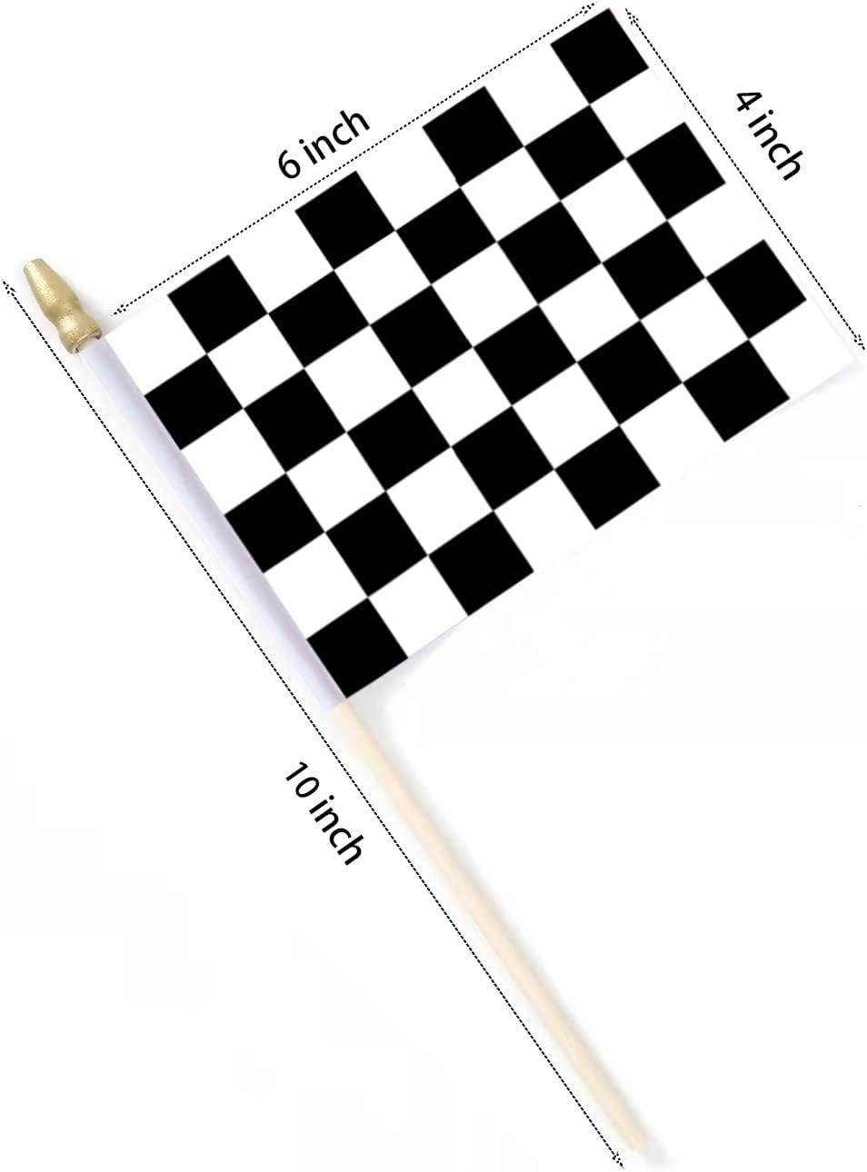 Banderas cuadros para autos carreras 4x6pulg 12uds