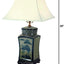 Lámpara porcelana caligrafía china azul blanca 25