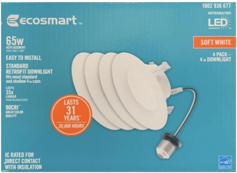 LED empotrable 4pulg blanco suave pack 4