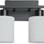 Lámpara tocador baño con pantalla vidrio esmerilado negro