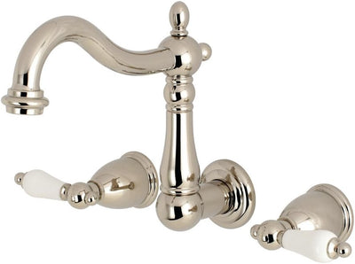 Grifo baño pared central 8pulg níquel pulido
