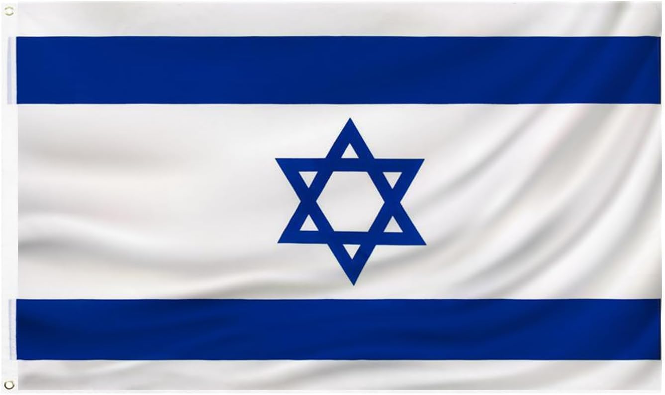 Bandera Israel 3x5ft poliéster doble costura ojales latón