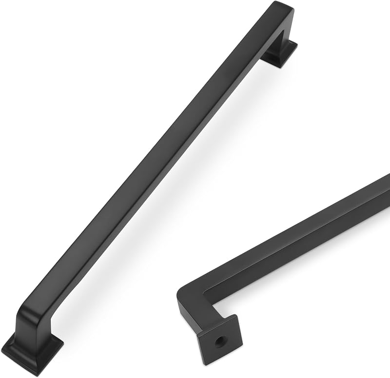10 Tiradores Gabinete Cocina 7.5" Negro Mate