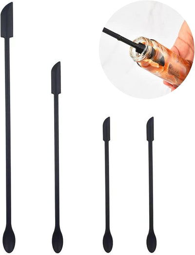 Set 4 espátulas silicona para maquillaje y cocina negro