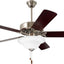 Ventilador techo LED acero cepillado 50pulg doble montaje